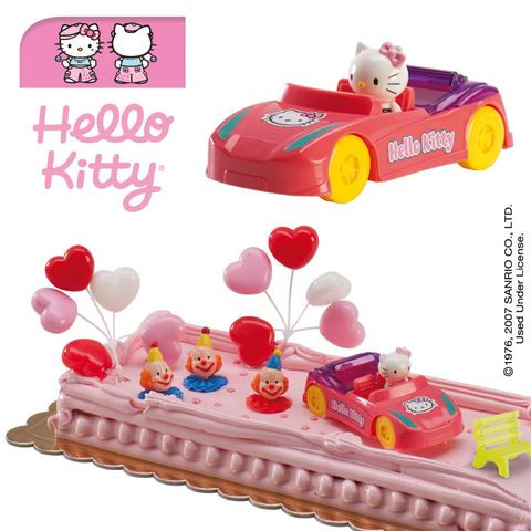 Kit De Decoration De Gateau Hello Kitty Et Sa Voiture Theme Hello Kitty Anniversaire Hello Kitty