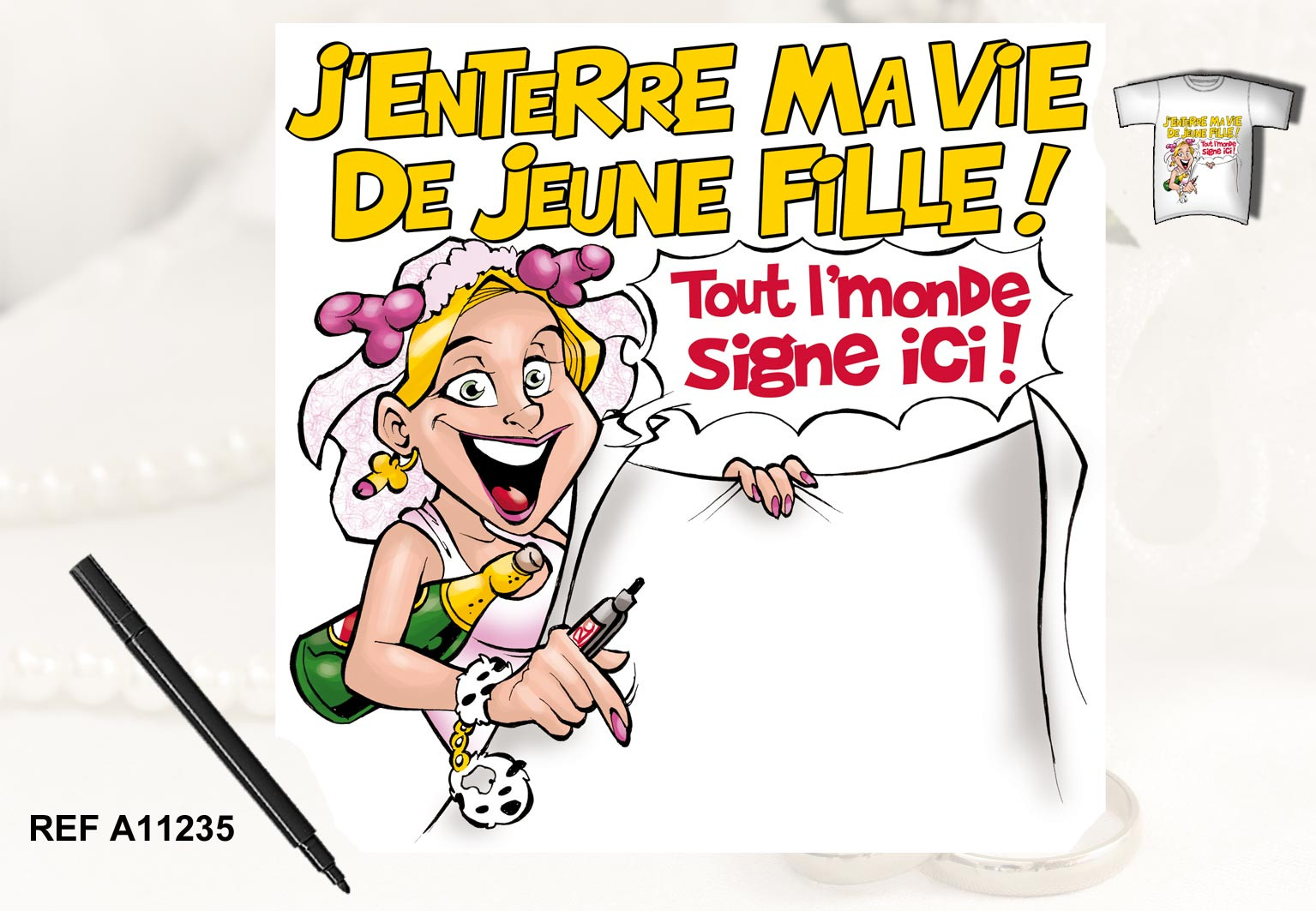 T Shirt Humoristique A Dedicacer Enterrement De Vie De Jeune Fille A Prix Fou