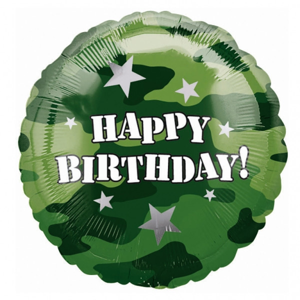 Ballon Helium Camouflage Militaire Special Anniversaire Enfant