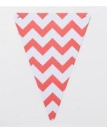 5 fanions chevron 15 x 21 cm – corail