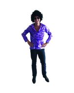 Chemise disco satin - Violet