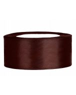 Ruban satin 25 mm - chocolat