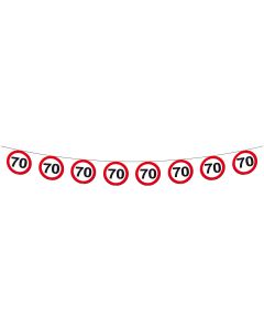 Guirlande à fanions panneau de signalisation 70 ans