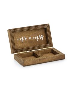 Porte alliance en bois Mr Mrs - 10.5 x 5.5 x 2 cm