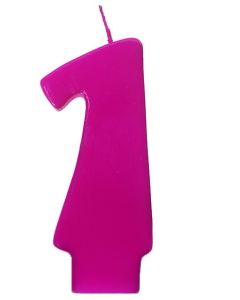 Bougie fuchsia chiffre 1