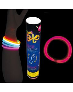 Tube de 100 bracelets fluorescents - Rose