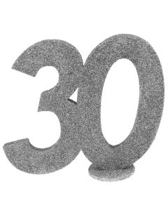 Décoration chiffre anniversaire 30 ans - argent