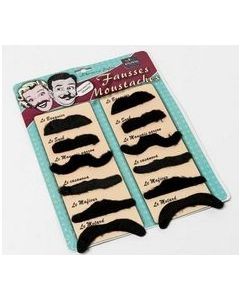 12 moustaches noires vintage