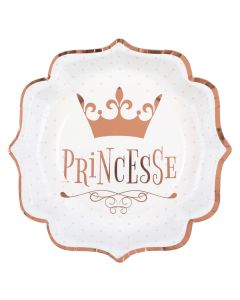 Assiette Princesse couronne carton 21 cm (x10)