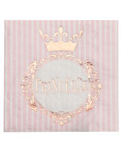 Serviette Princesse couronne papier 25 x 25 cm (x20)