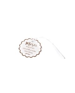 10 étiquettes "merci" rose gold