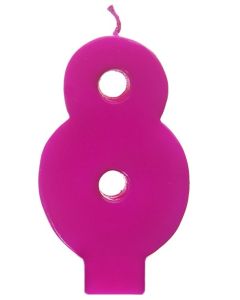 Bougie fuchsia chiffre 8