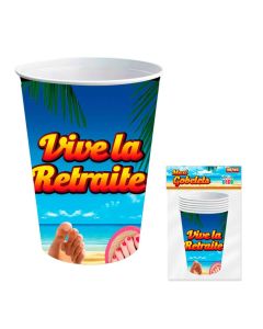 6 gobelets plage 50 cl retraite