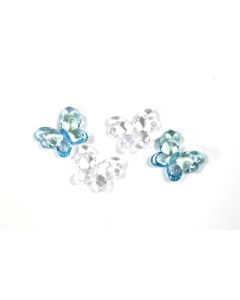 Lot de 12 papillons translucides turquoise