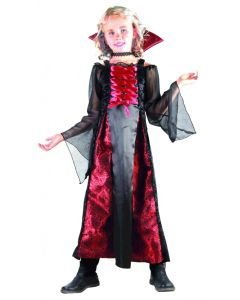 Costume fille vampire rouge luxe - Taille 7/9 ans