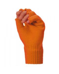 Mitaines courtes laine fluo - Orange