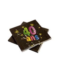 20 serviettes Anniversaire 40 ans - noir