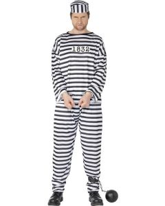 Déguisement homme prisonnier noir et blanc - taille XL